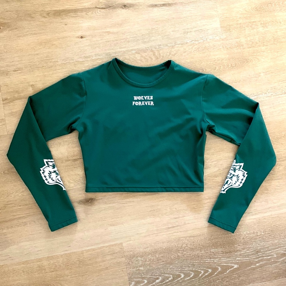 Darc Sport Green Wolves Forever Long Sleeve Crop Tee